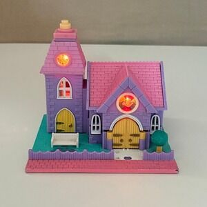 VTG 1992 Polly Pocket Light-Up Wedding Chapel WORKS Bride Doll Only